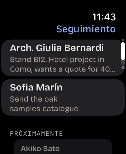 Seguimiento en el Apple Watch: a quién responder hoy y de qué hablasteis
