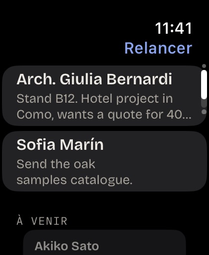 Les relances sur l’Apple Watch : à qui répondre aujourd’hui, et ce dont vous avez parlé